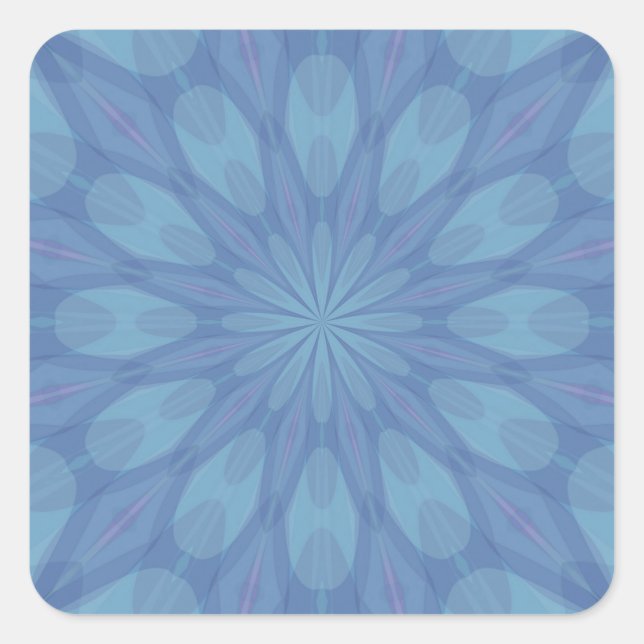 Blau-Türkis-Muster 2 Quadratischer Aufkleber (Vorderseite)