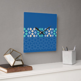 Blau Türkis Ruhe Quadratische Wanduhr