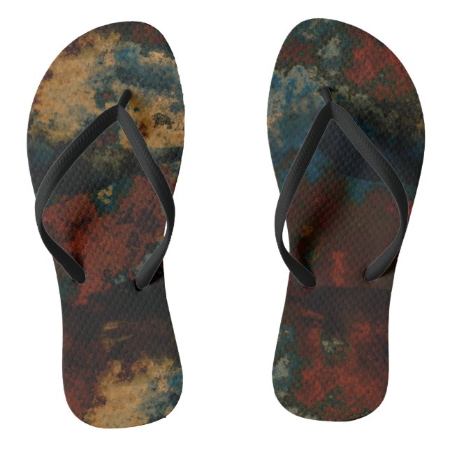 Blau, Türkis und Marmor Abstrakt Flip Flops (Fußbett)