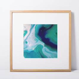 Blau Türkis Wirbel Marbella Abstrakte Kunst Poster