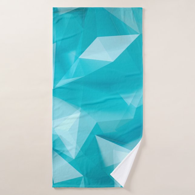 Blau, türkisfarbener Hintergrund mit Kristallen, D Badehandtuch (Badehandtuch)