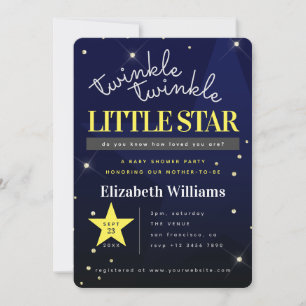Blau Twinkle Twinkle Little Star Baby Shower Einladung