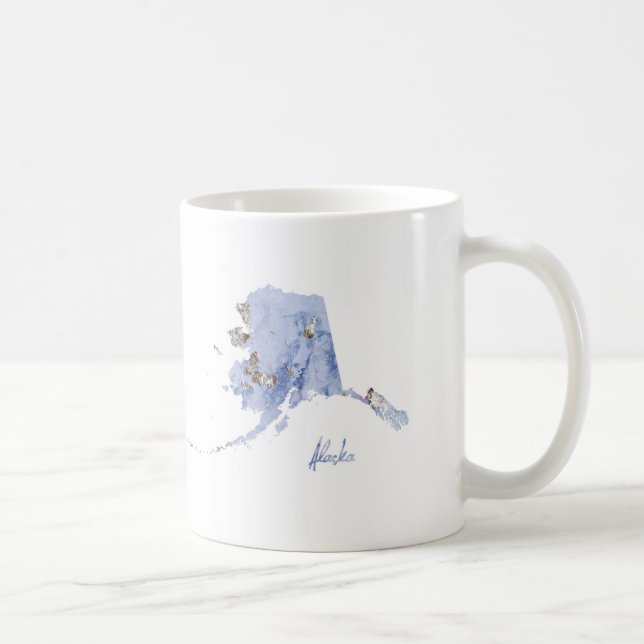 Blau-u. Goldalaska-Staats-Karte Tasse (Rechts)