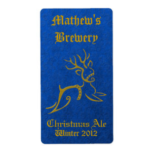 Blau-u. Goldren-Feiertags-Bier-Aufkleber
