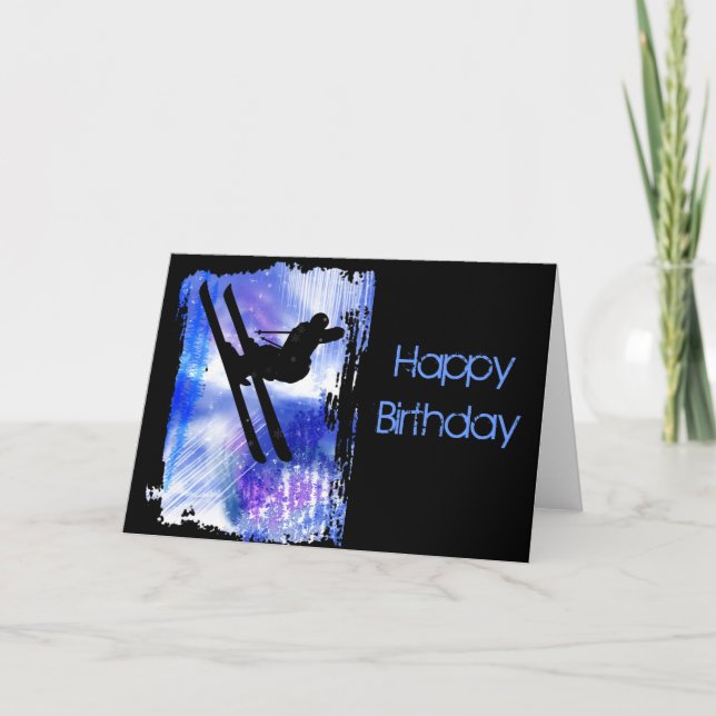 Blau u. Weiß spritzt Karte (Vorderseite)