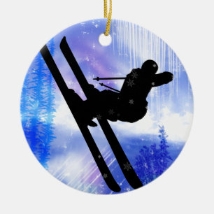 Blau u. Weiß spritzt Keramikornament