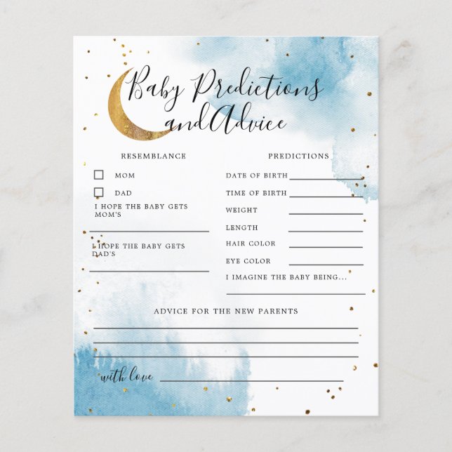 Blau über dem Mond Kindervoraussagen und Ratschläg (Vorderseite)