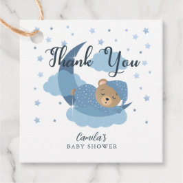 Blau über dem Mond Schlafbär Danke Geschenkanhänger