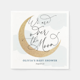 Blau über der Mond Babydusche Serviette