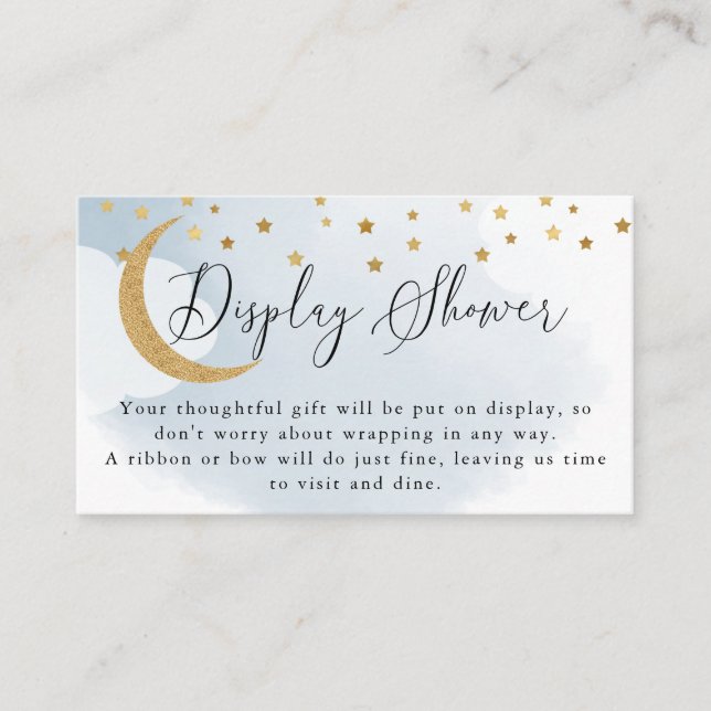 Blau über der Mond-Display-Duschkarte Begleitkarte (Vorderseite)