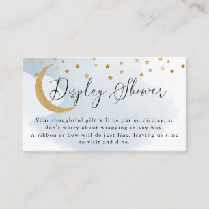 Blau über der Mond-Display-Duschkarte Begleitkarte