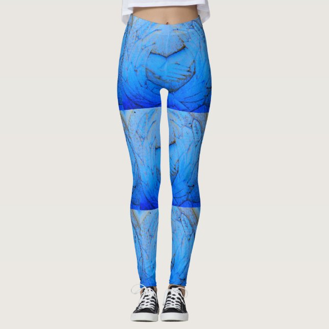 Blau überkreuzte Hände Leggings (Vorderseite)