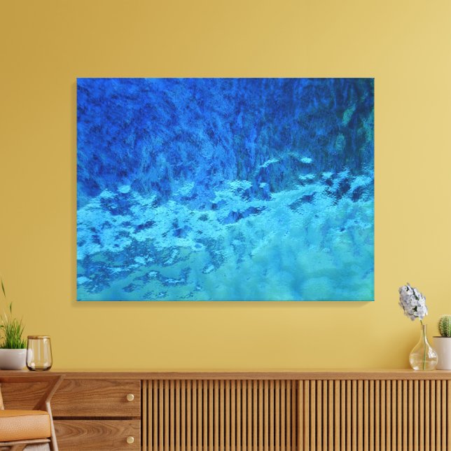Blau und Aqua-Hartglas Leinwanddruck (Insitu (Wohnzimmer))