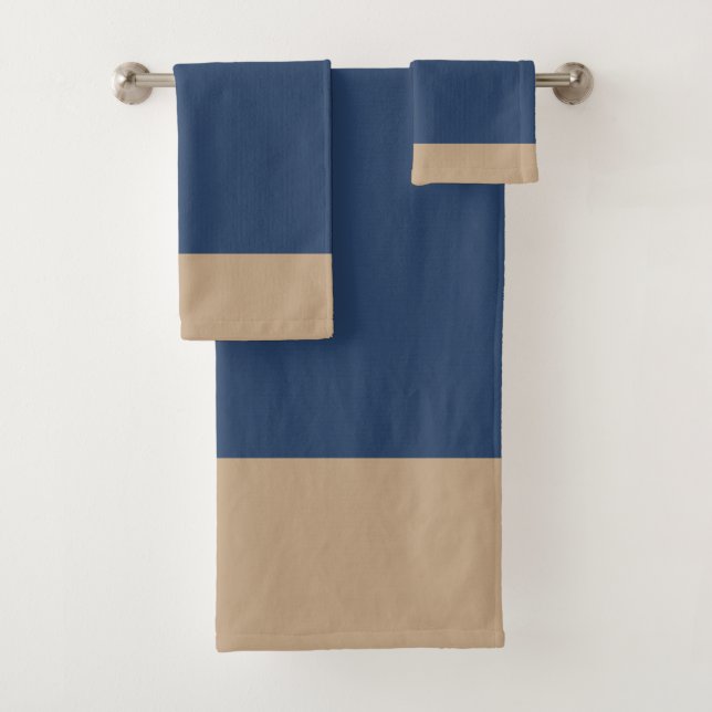 Blau und Beige Badhandtuch Set (Insitu)