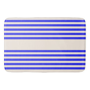 Blau und Beige, fünf Streifen Badematte
