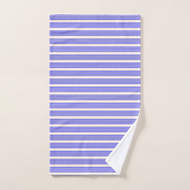 Blau und Beige, fünf Streifen Handtuch (Handtuch)