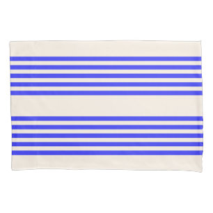 Blau und Beige, fünf Streifen Kissenbezug