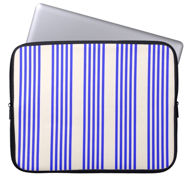 Blau und Beige, fünf Streifen Laptopschutzhülle (Vorderseite)