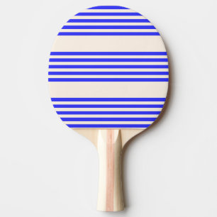 Blau und Beige, fünf Streifen Tischtennis Schläger