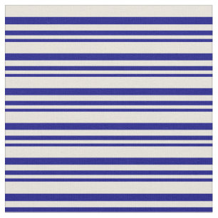 Blau- und Beigefarbene Linien/Streifen-Muster Stoff