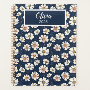 Blau- und Blumenmuster Planer