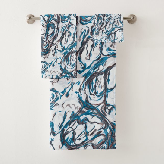 Blau und Braun Badhandtuch Set (Insitu)