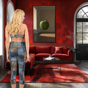 Blau und braun - Denim-Patchwork - Benutzerdefinie Capri Leggings