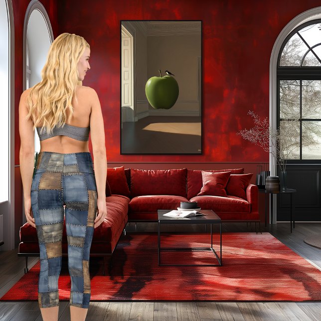 Blau und braun - Denim-Patchwork - Benutzerdefinie Capri Leggings (Von Creator hochgeladen)