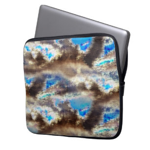 Blau und braun färbte Textur in rauem Holz Laptopschutzhülle