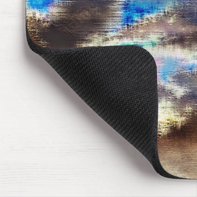 Blau und braun färbte Textur in rauem Holz Mousepad (Ecke)