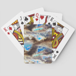 Blau und braun färbte Textur in rauem Holz Spielkarten