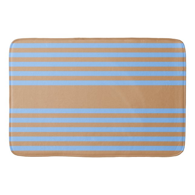Blau und braun, fünf Streifen Badematte (Vorderseite)