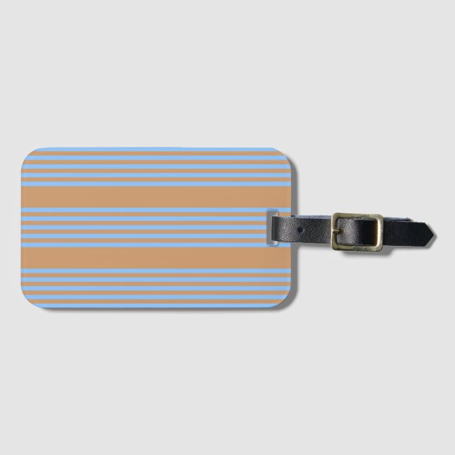 Blau und braun, fünf Streifen Gepäckanhänger (Vorderseite (Horizontal))