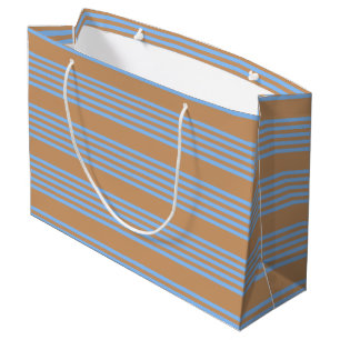 Blau und braun, fünf Streifen Große Geschenktüte