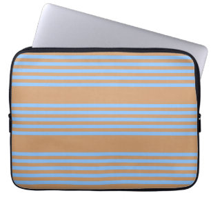 Blau und braun, fünf Streifen Laptopschutzhülle