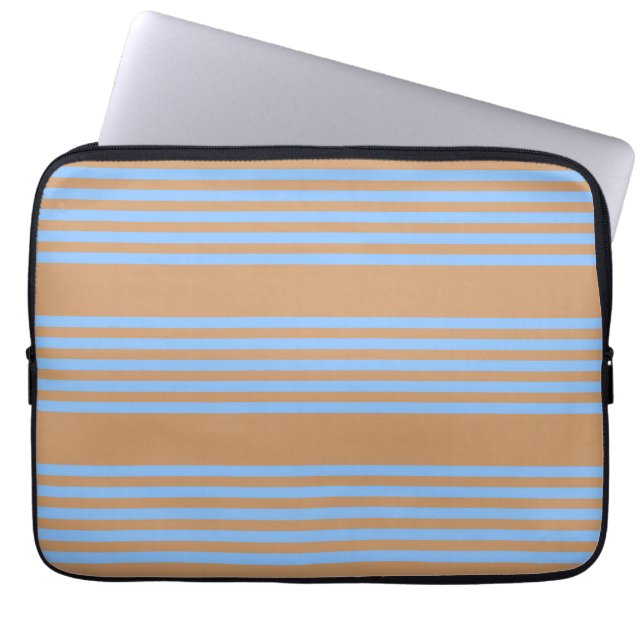 Blau und braun, fünf Streifen Laptopschutzhülle (Vorderseite)
