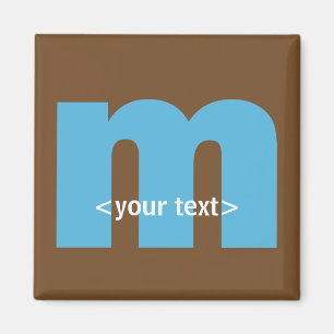 Blau und Brown-Monogramm - Buchstabe M Magnet