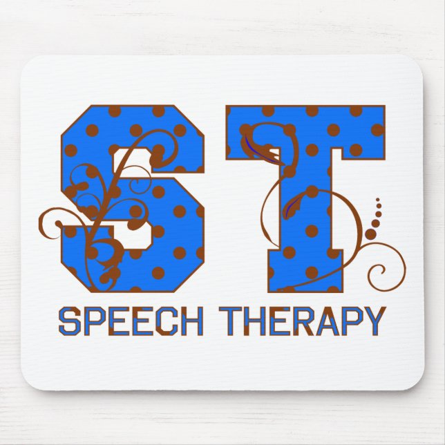 Blau und Brown-Tupfen Mousepad (Vorne)