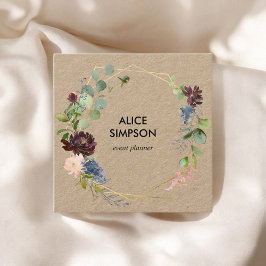 Blau und Burgundy Geometric Kraft Quadratische Visitenkarte