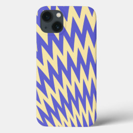 Blau und Cream Zigzag Zickzack Muster Case-Mate iPhone Hülle