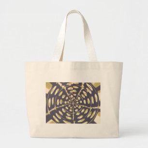 Blau und cremig Polka Dot Oval Muster Jumbo Stoffbeutel