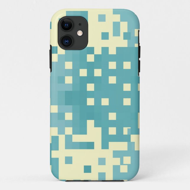 Blau- und Cyan-Pixelmuster Case-Mate iPhone Hülle (Rückseite)