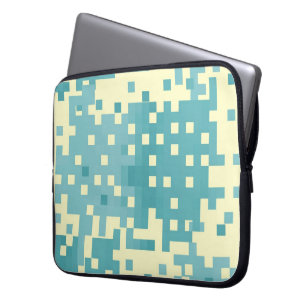 Blau- und Cyan-Pixelmuster Laptopschutzhülle