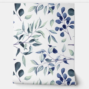 Blau und Eukalyptus Botanisch Tapete