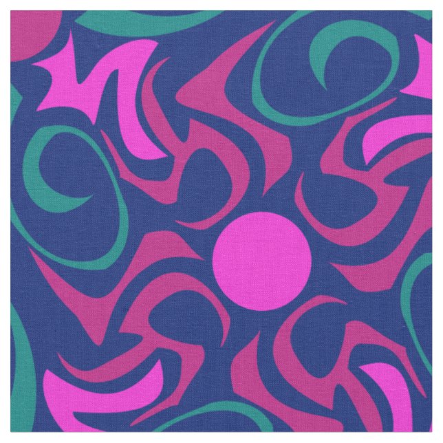 Blau und Fuchsia Pink Star Nahtlose Vector Muster Stoff (Nahaufnahme)