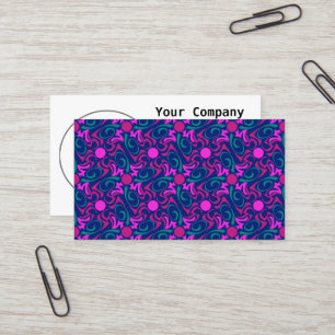 Blau und Fuchsia Pink Star Nahtlose Vector Muster Visitenkarte