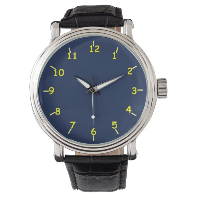 Blau und Gelb Armbanduhr (Vorderseite)