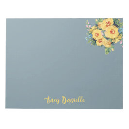 Blau und Gelb Blumenstrauß, kundenspezifisch Notizblock