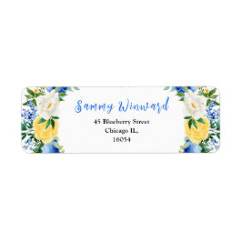 Blau und Gelb Blüten und Foliäres Brautparty