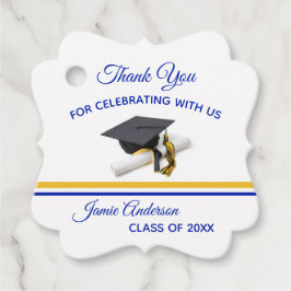 Blau und Gelb Cap & Tassel | ABSCHLUSS Geschenkanhänger